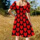 thumbnail image 5 of Vestido de manga corta con corazones para fiesta, noche, cumpleaños, para mujer, 5 of 7