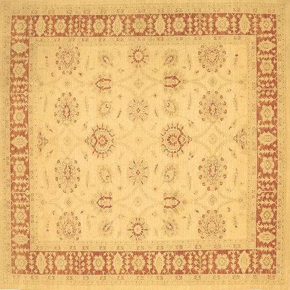 Ahgly Company Indoor Square Oriental Brown Traditional Area Rugs, 6' Square