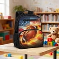 thumbnail image 2 of Jeiento Rugby Preschool Backpack for Toddler, American Flag 13.5 Inch Kids School Backpack for Boys 2-5, Lightweight Bookbag with 2 Front Zipper Pockets, 2 of 7