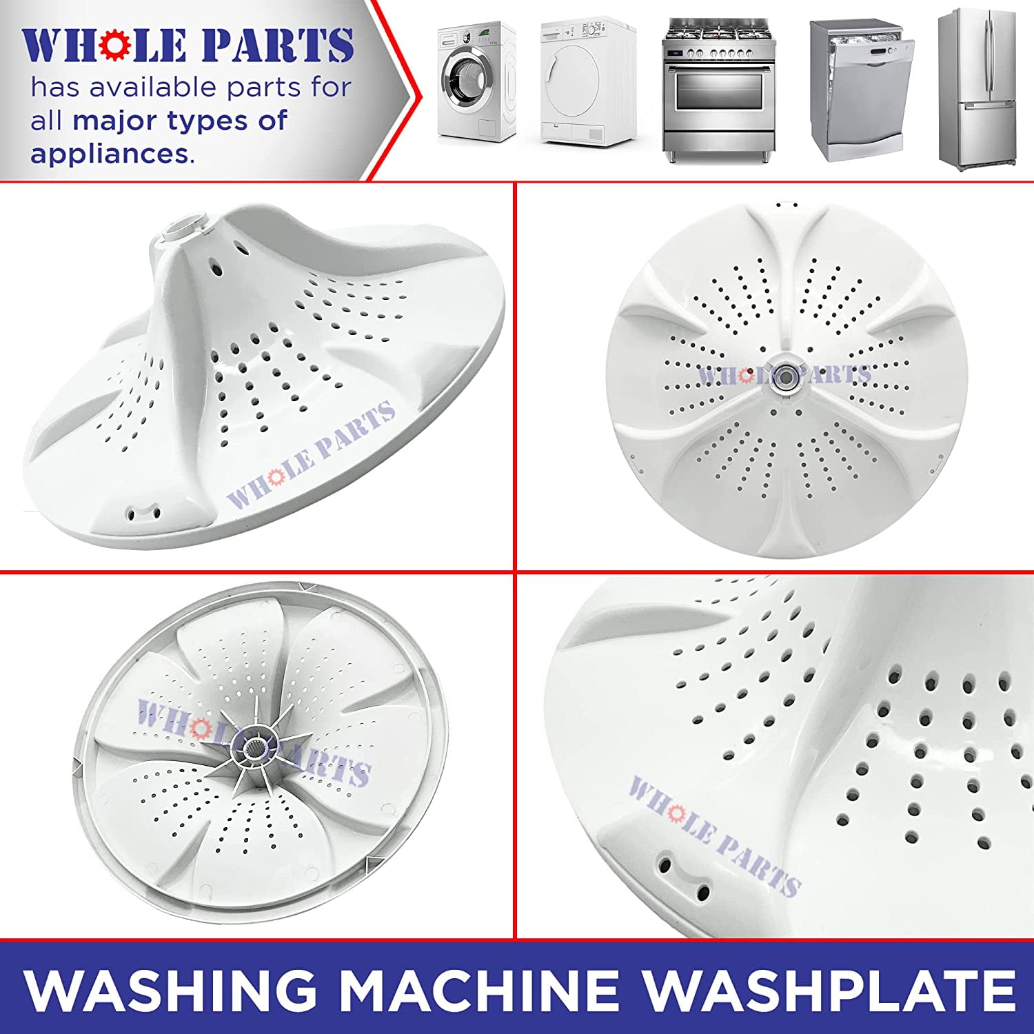 Whole Parts Washing Machine Washplate Part# W11252784 - Replacement and Compatible with Some Maytag and Whirlpool Washers