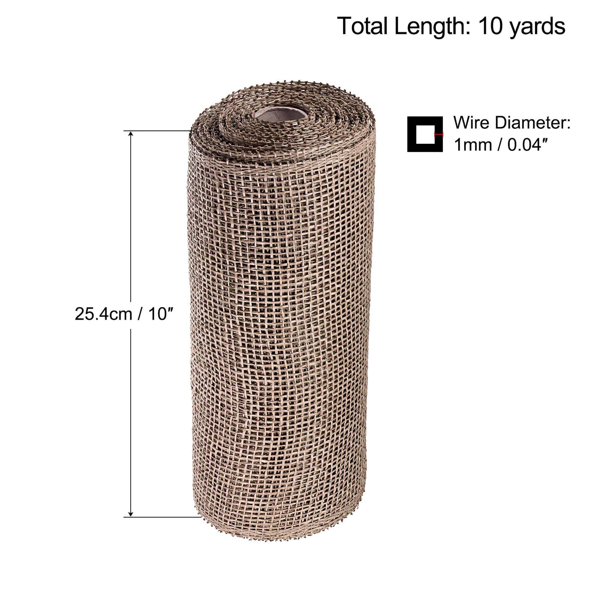 Uxcell PP Burlap Mesh 10" x 10 Yards Decorative Wrapping Ribbon, Flaxen 1 Roll