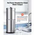 thumbnail image 2 of VEVOR Gravity-fed Water Filter System, 1.5G 304 Stainless-Steel Countertop Water Filtration System, Reduces Lead and up to 99% of Chlorine, with 2 Carbon Filters, Water Level Spigot, for Home Camping, 2 of 9