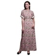 thumbnail image 1 of Bimba Rayon Cabbage Leaves Printed Womens Long MaxiDressGown With Side Slit-Medium, 1 of 6