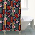 thumbnail image 4 of Pioneer Flower Floral Print Pattern Shower Curtain 84"x72", Bathroom Decorative Shower Curtain Set with 12 Hooks, Waterproof Washable, 4 of 6