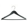 NAHANCO #20217WB 17" Low Gloss Black Wooden Suit Hangers with Bar (Pack of 100)