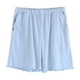 thumbnail image 6 of Goodtrade8 Womens Shorts & Tops Pajamas Sets 2 Pieces Homewear Short Sleeve PJS Casual Summer Loungewear Homewear Solid Color Pajamas for Women, 6 of 9