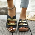 thumbnail image 6 of Censtreet Slides Sandals for Women Basic Slip On Flat Sandals Open Toe Comfort Beach Sandals Slippers for Casual Dressy Summer, 6 of 9