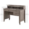 thumbnail image 3 of HOMCOM Computer Desk with Storage Hutch, Drawers, Shelf, Home Office Writing Table Study Workstation with Cable Management, Grey, 3 of 10