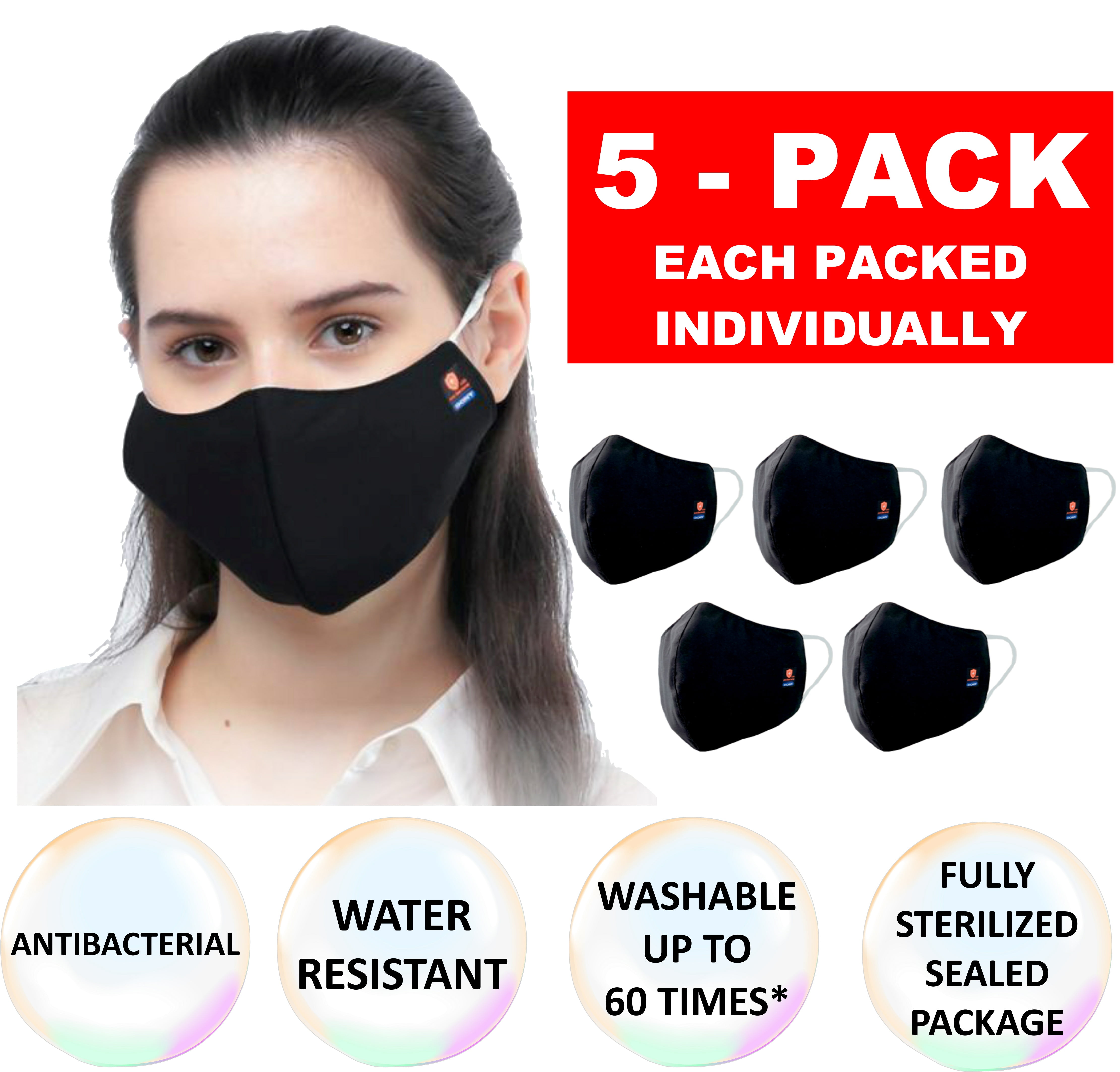 USA Made Olive Green Ergo Face Mask with Filter Pocket Washable Breathable Comfortable Contoured for Best Fit