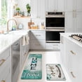 thumbnail image 2 of Teal Farmhouse Kitchen Floor Mats Set of 2 Anti-Fatigue 0.4 Inch Thick Green Rustic Cute Home Kitchen Rugs Non Slip Waterproof Comfort PVC Mat Decor for Sink Laundry 17.3 x 28+17.3 x 47 Inch, 2 of 6