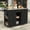 Black, variant on Outdoor Kitchen Islands, Patio Storage, Fir Wood Kitchen Island with Stainless Steel Foldable Top, Lockable Wheels, Ample Storage, Towel and Spice Racks, Bottle Opener for Backyard Patio, Black