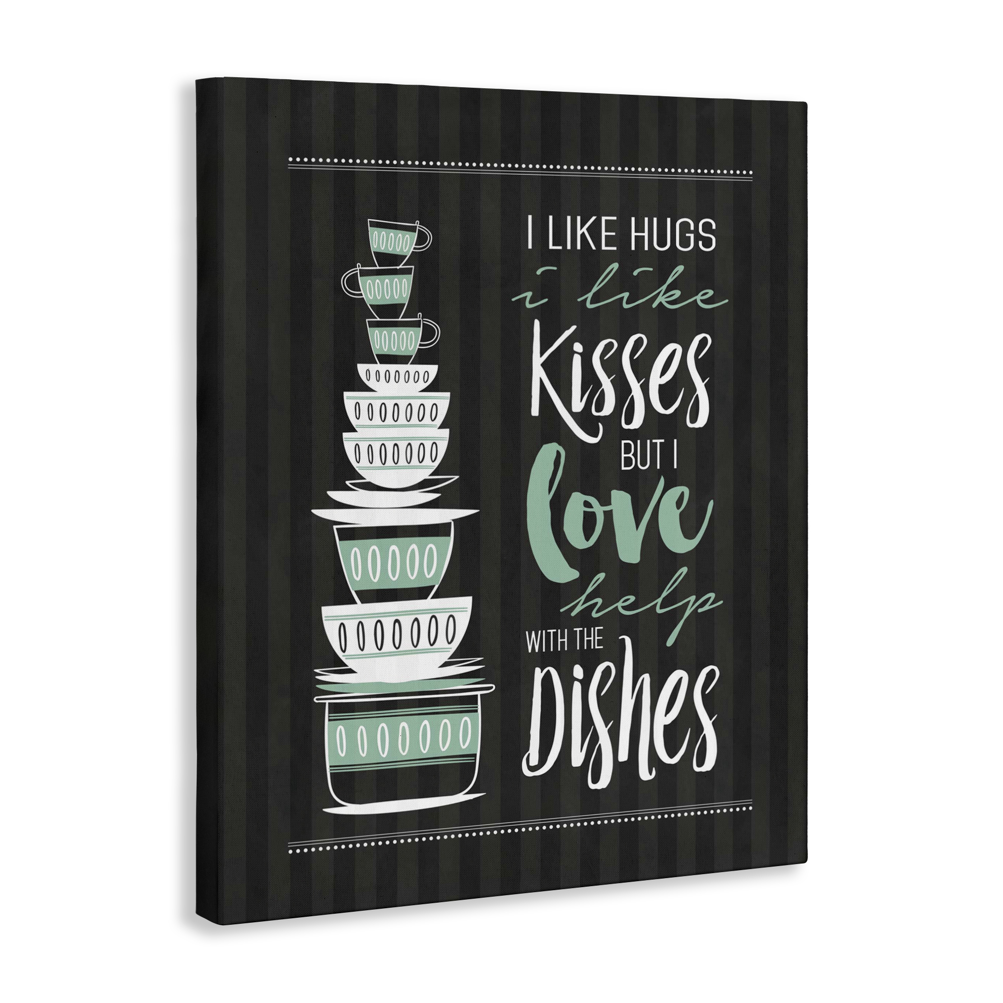 Love Help With Dishes Canvas Wall Art, design by Lettered and Lined