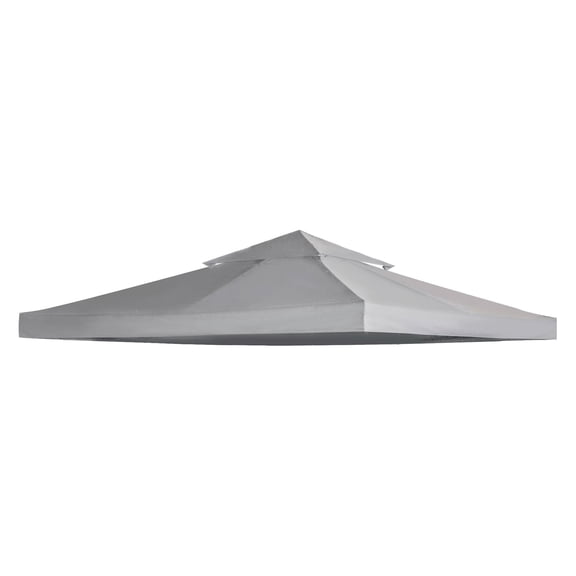 AuraLane 9.8' x 9.8' Gazebo Replacement Canopy,2-Tier Top UV Cover for 9.84' x 9.84' Outdoor Gazebo Models,Light Gray (Top Only)