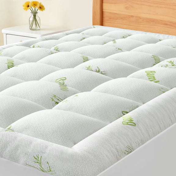 JIOABL Ultra-Soft Bamboo Fiber Mattress Protector, Cooling & Deep Pocket Design, Machine Washable, Twin Size