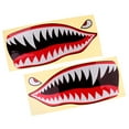 thumbnail image 3 of 2 Piezas Tiburón Boca Ojos Calcomanías Pegatinas Kayak Barco Pesca Gráficos Accesorios Sunnimix Calcomanía de dientes de tiburón, 3 of 5