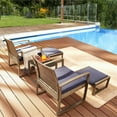 thumbnail image 2 of Patio Festival 5-Piece Wicker / Rattan Conversation Set in Blue, 2 of 10