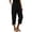 A-Black691, variant on Elastic Waist Tulip-Hem Capri Pants for Women Loose-Fit Pocketed Casual Everyday Cropped Trousers 2/2
