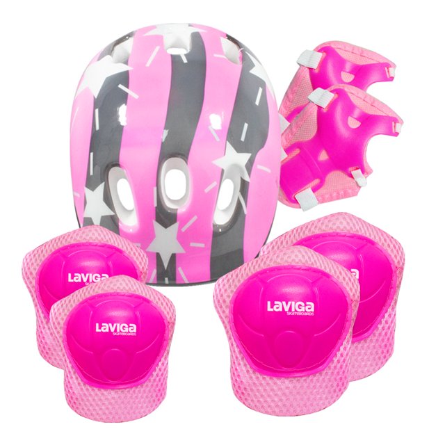 Casco Para Bicicleta Niños Estrella Rosas LAVIGA Poliestireno Comfortable