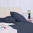 thumbnail image 6 of PiccoCasa Washed Cotton Duvet Cover Set of 3 with 2 Pillowcases, Queen Navy Blue, 6 of 7