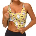 thumbnail image 3 of Fotbe Rabbit Hunger Sujetador Deportivo Largo sin Aros para Mujer con Almohadillas y Soporte Medio, Transpirable y Absorbente, Camiseta Tipo Chaleco o Tank Top-Medium, 3 of 7