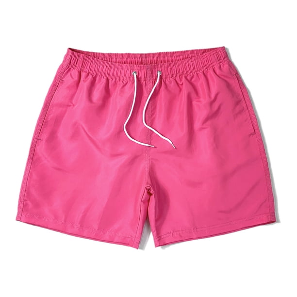 Pantalones de playa de un cuarto de largo de fibra de poliéster para hombres, pantalones cortos de baño de secado rápido de cinco minutos para hombres, pantalones de playa deportivos forrados para
