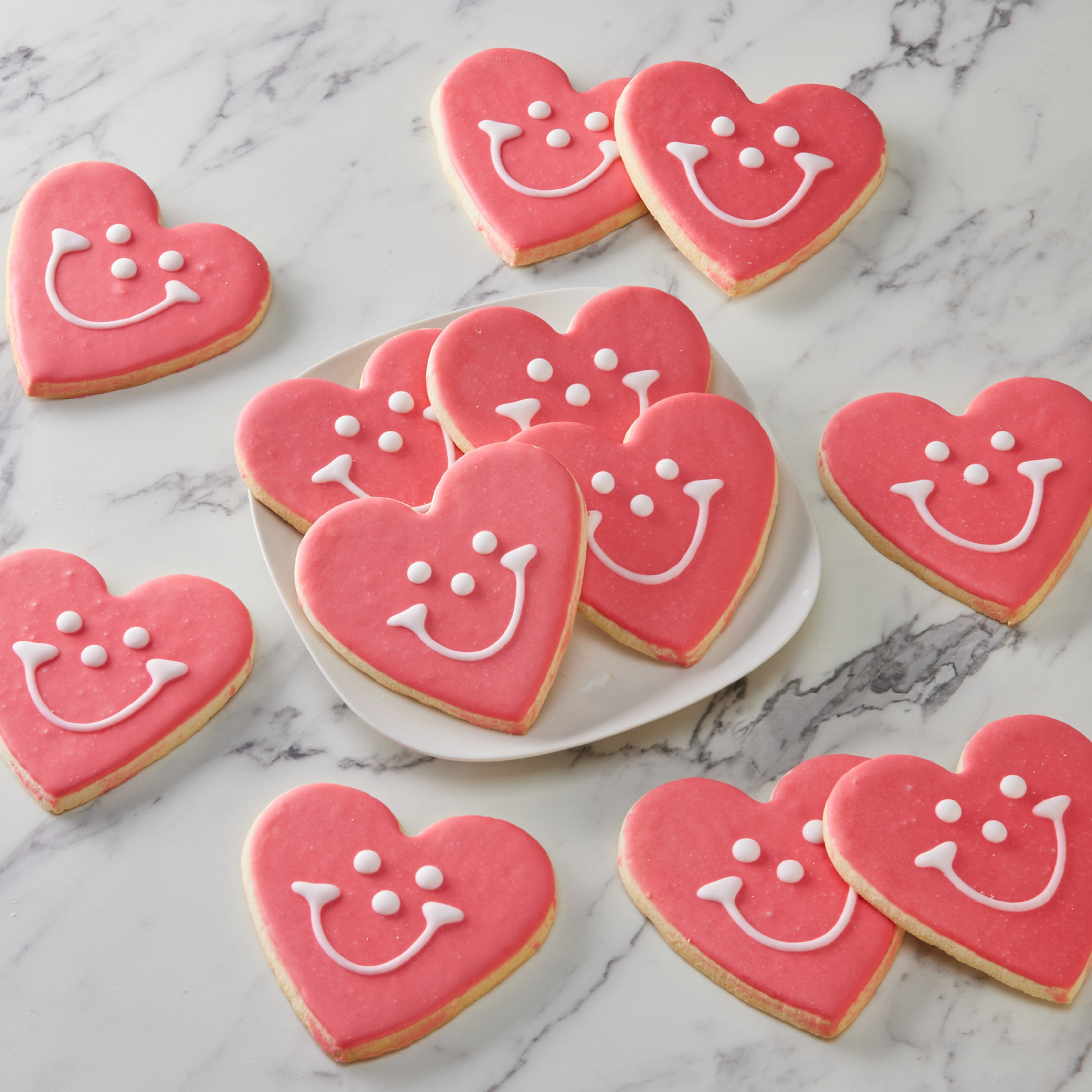 Smiley® Cookie Heart Shaped Cookies, 50 Count, Nut Free, Kosher