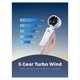 thumbnail image 3 of Ventilador Turbo Portátil de Mano, Viento de 5 Velocidades, Funciona con Pilas, Hasta 12 Horas de Trabajo, Ventilador de Mano con Air Turbo Tech, 3 of 5
