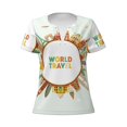 thumbnail image 3 of Naloa World Travel3 Print T-Shirts Short Sleeve V Neck Tees for Women Fashion Tops Trendy Lightweight Soft Casual Summer Outfits Clothes, 3 of 5