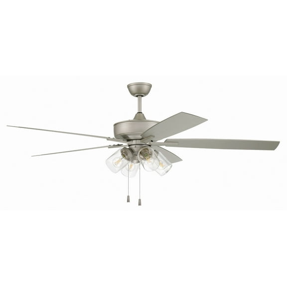 OS104PN5 Craftmade Lighting Outdoor Super Pro - 5 Blade Ceiling Fan with Light Kit In Classic Style-60 Inche Wide-Painted Nickel Finish
