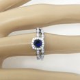 thumbnail image 5 of HeartsAndYou 3.5ct Natural Blue Sapphire Bridal Set Stylish Band Rings 14k SOLID White Gold, 5 of 9