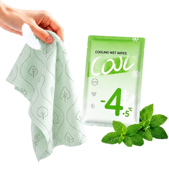 Cooling Wipes, Disposable Cooling Wipes, Individually Wrapped No-Rinse Cooling Wet Towels for Hot Weather
