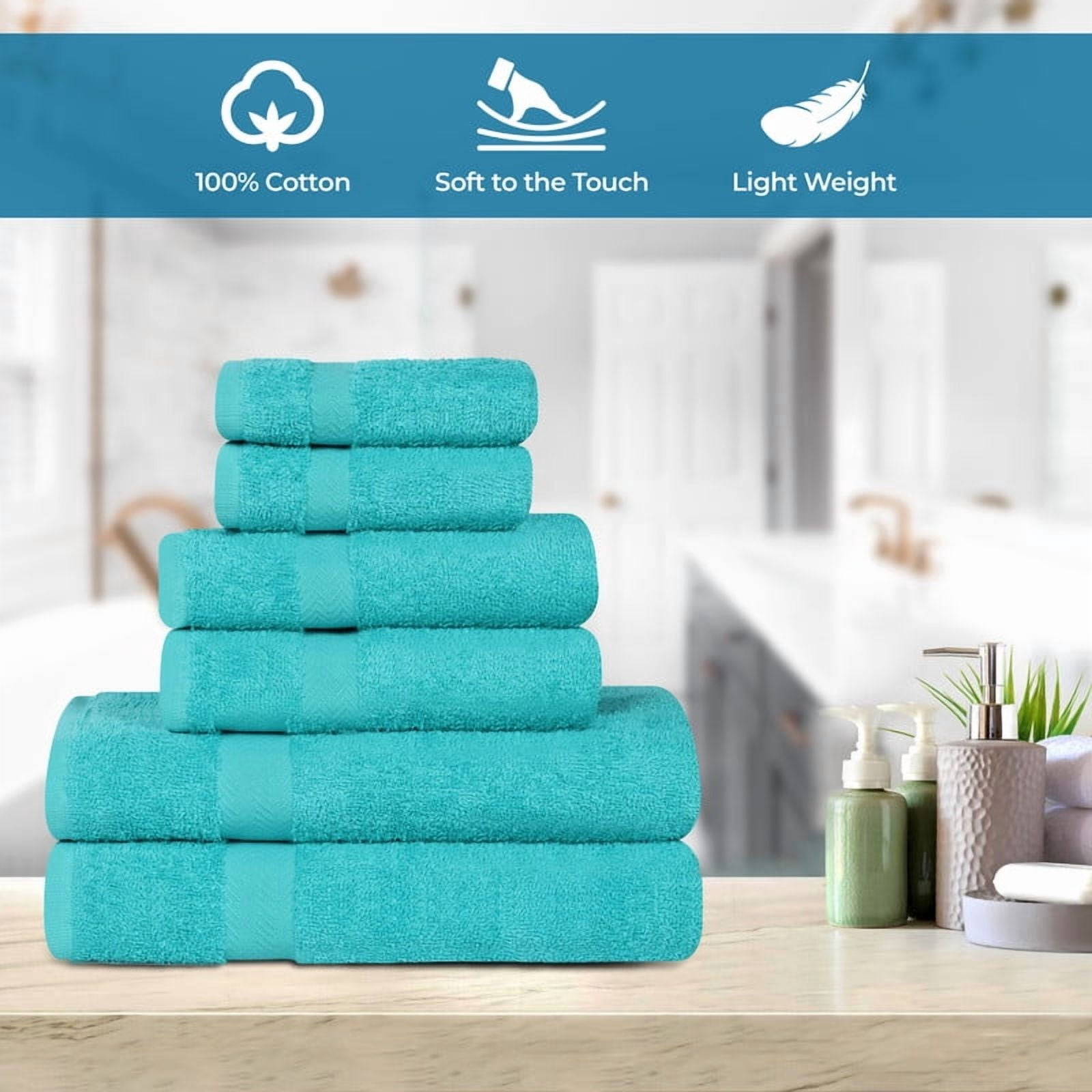 Superior Franklin 2-Piece Cotton Bath Sheet Set, Super Soft Quick Dry Fade Resistant Towels, Turquoise