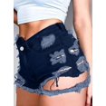 thumbnail image 3 of aPAY Jeans for Women  Hole Denim Shorts  Rough Edge Distressed Design Suitable for Daily Travel Regular Size, 3 of 4