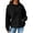 Black, variant on Hoodies for Women Fall Waffle Knit Hoodies Long Sleeve Drawstring Casual Pullover Sweatshirt with Pockets Red S