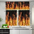 thumbnail image 5 of Burning Fire Kitchen Curtain Valance and Tiers Set of 3,Soft Touch Window Curtains for Living Room Bedroom Bathroom, 5 of 6