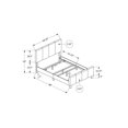 thumbnail image 4 of Monarch Specialties Bed, Queen Size, Platform, Bedroom, Frame, Upholstered, Linen Look, Wood Legs, Grey, Transitional, 4 of 4