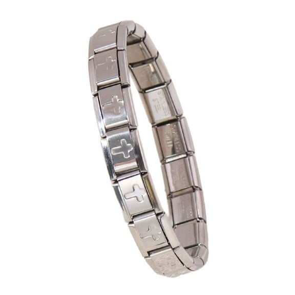 FEAMOS Bracelet,Elegant Sturdy Stainless Steel Italian Charm Bracelet Set Gold And Silver Modular Jewelry Accessory For Men And Women