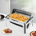 thumbnail image 3 of 9L Roll Top Stainless Steel Chafing Dish Buffet Set,9.5 Quart Buffet Set with Food Pan for Buffets, Restaurants, Catering, Parties, Weddings,Banquets,Silver, 3 of 12