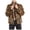 Beige, variant on Virmaxy Mens Fuzzy Fleece Stand-up Collar Cardigan Coat Tiger Printed Faux Shearling Shaggy Shacket Jacket Full Zip up Long Sleeve Open Front Outwear White L