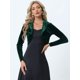 thumbnail image 4 of Bolero Elegante de Terciopelo para Mujer Bolero Crop Cardigan para Cóctel Chaqueta Corta Verde oscuro XL, 4 of 6