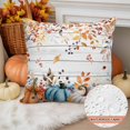 thumbnail image 2 of Outdoor Pillow Covers Waterproof Pillow Cases Protector Thanksgiving Harvest Pumpkin Leaf Pillowcase Pack of 2 Fall Foliage White Plank Throw Cushion Case for Pation,Couch,Living Room Sofa, 18x18 in, 2 of 9