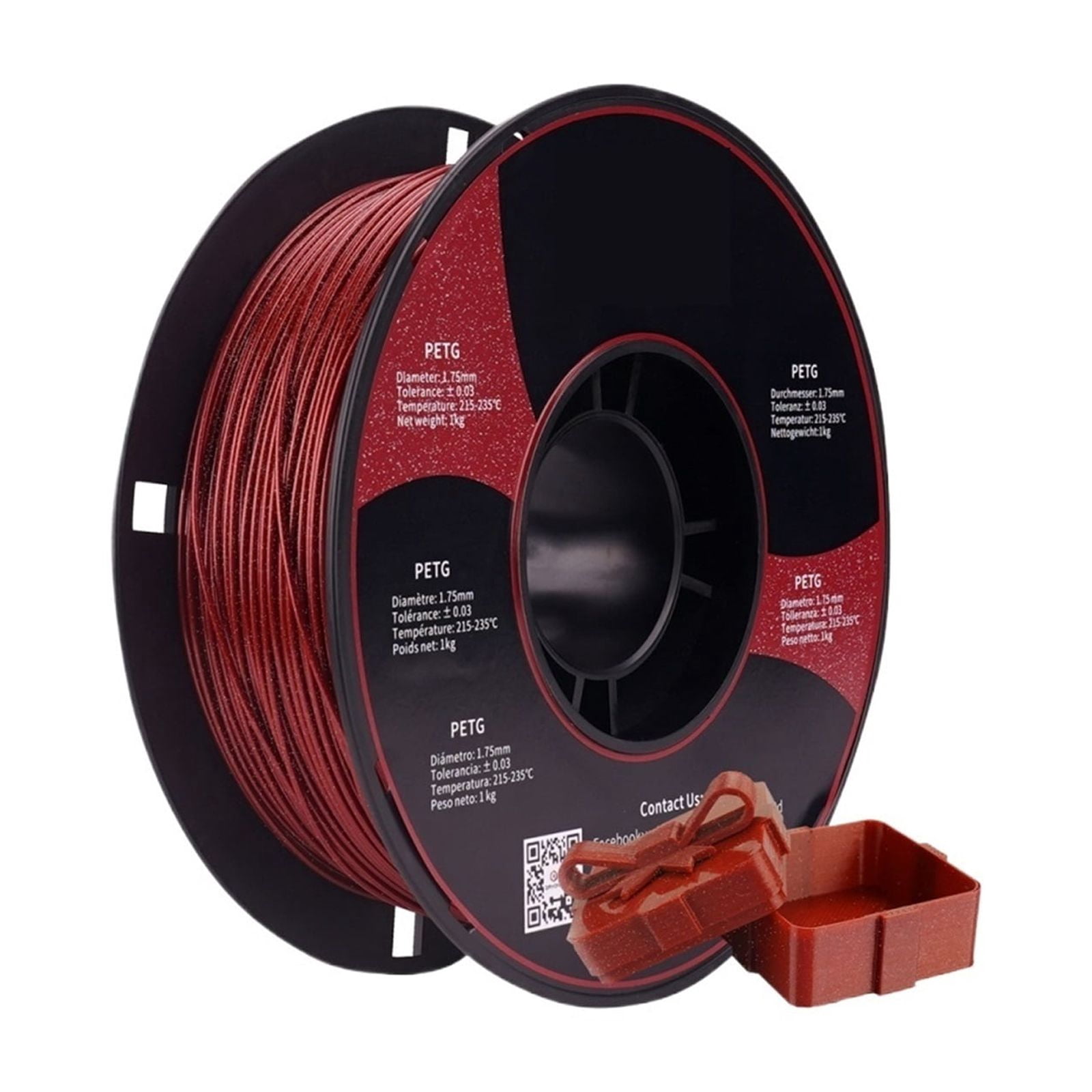 PETG Glitter 3D Filament For FDM 3D Printer Sparkly Shining Material 1KG Diameter 1.75mm ,Smooth and Stable