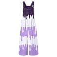 thumbnail image 4 of Girls Romper Casual Pocket Print Jumpsuits Relaxed Fit Girls Boys Girls Jumpsuit Light Purple 7-8 Years, 4 of 4