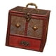 thumbnail image 1 of Caja de almacenamiento de madera antigua vintage, organizador de joyas para llaves uvas, 1 of 7