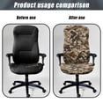 thumbnail image 4 of POLERO Elastic Cloth All-in-One High Back Computer Chair Cover for Small Business Office Home Office Chair Protector Slipcover, Camouflage Bear Leaf Pattern, 4 of 7