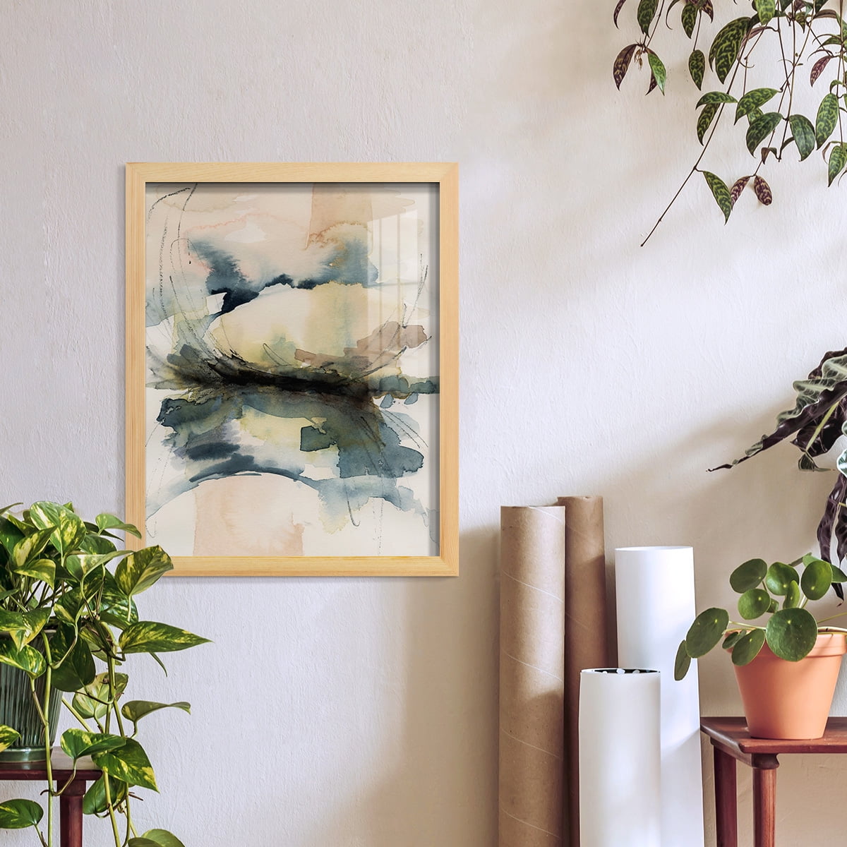 Winter Shoal II - Framed Print w/glass - Natural Wood