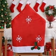thumbnail image 4 of Dserhfy Christmas Chair Cover Non-Woven Santa Hat Shape Red Xmas Chair Back Covers with Snowflake Pattern for New Year Home Kitchen Dining Room Decor, 4 of 8