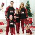 thumbnail image 2 of Pijamas familiares a juego de Navidad, diseño exclusivo, Gnomies, Feliz Navidad, conjunto de pijamas negros, 2 of 3