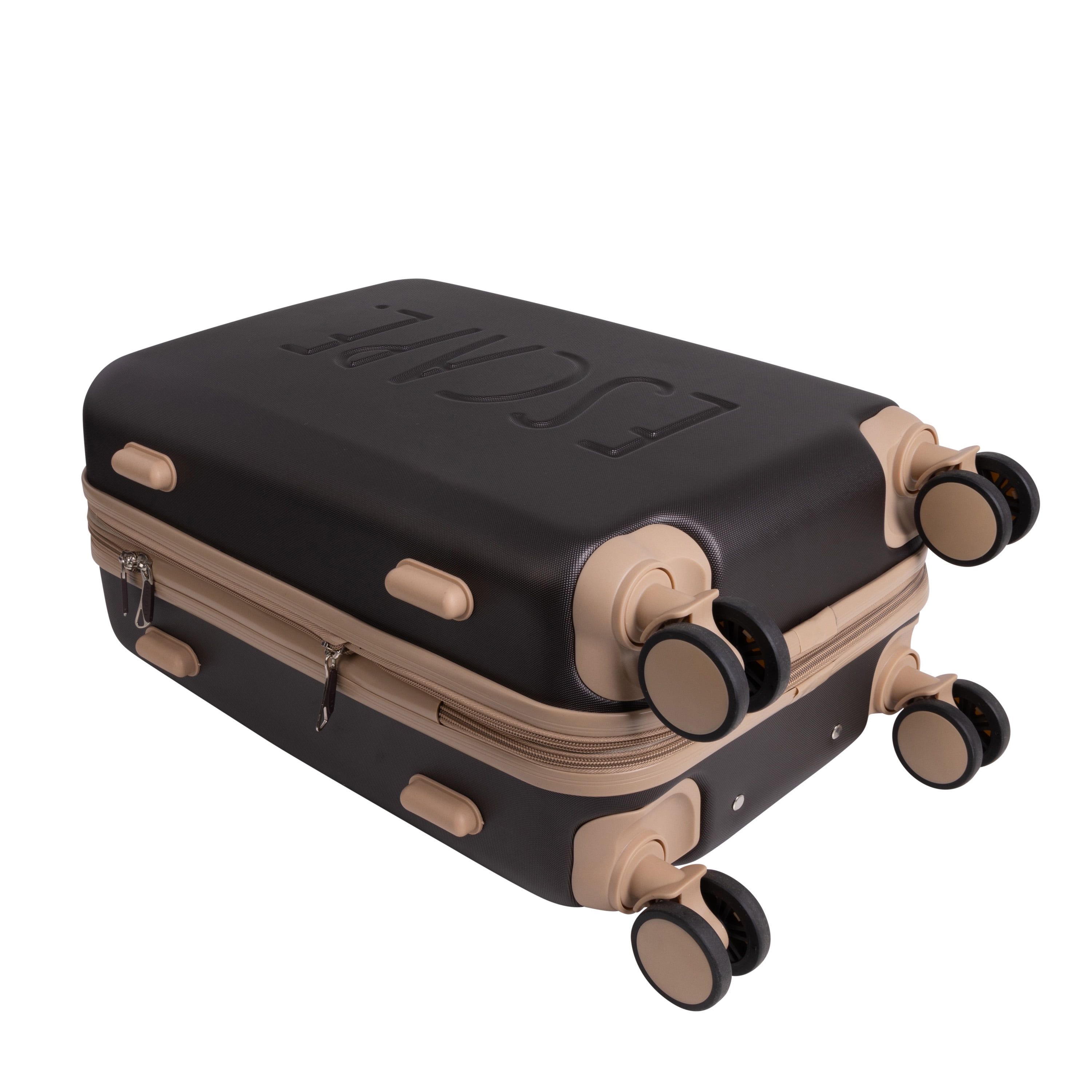 Rae Dunn 3 Piece Expandable Rolling Luggage Set in Espresso