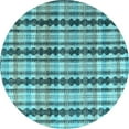 thumbnail image 1 of Ahgly Company Indoor Round Abstract Light Blue Modern Area Rugs, 3' Round, 1 of 4